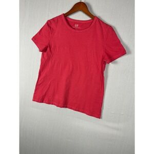 Gap Organic Cotton T-Shirt Womens S Hot Pink Crew Neck Short Sleeve Basic